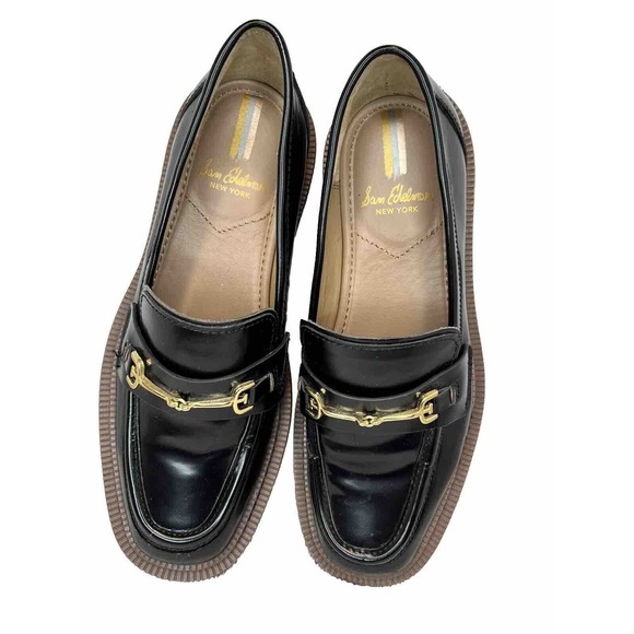 Sam Edelman Laurs Loafers Lug Sole Black Y2K Preppy Platform Shoes Women Size 6M - Picture 2 of 10